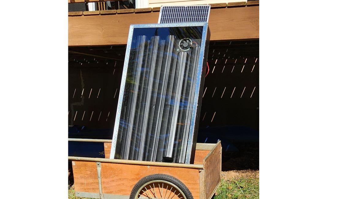 A PV Fan Kit powering a DIY heater in Virginia